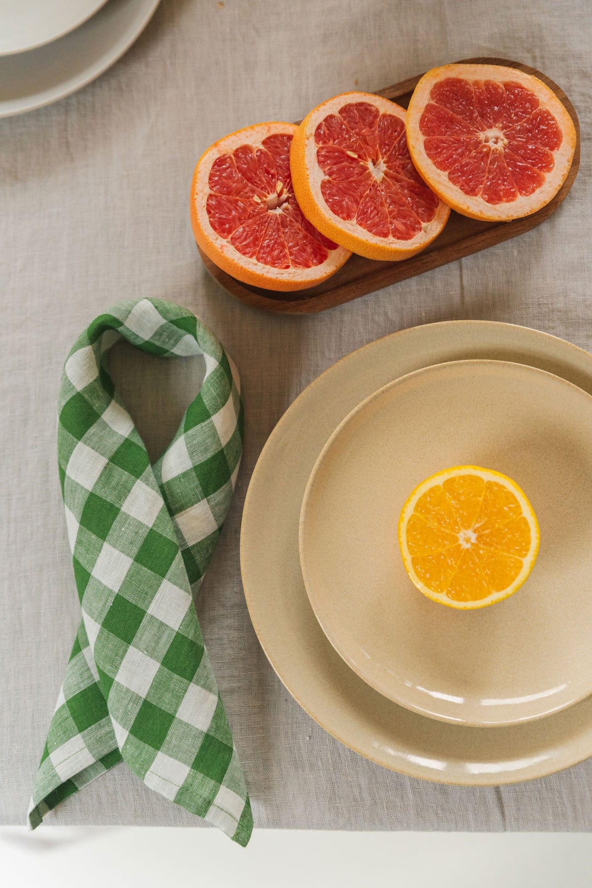 Leinenservietten 2er-Set - Grünes Gingham