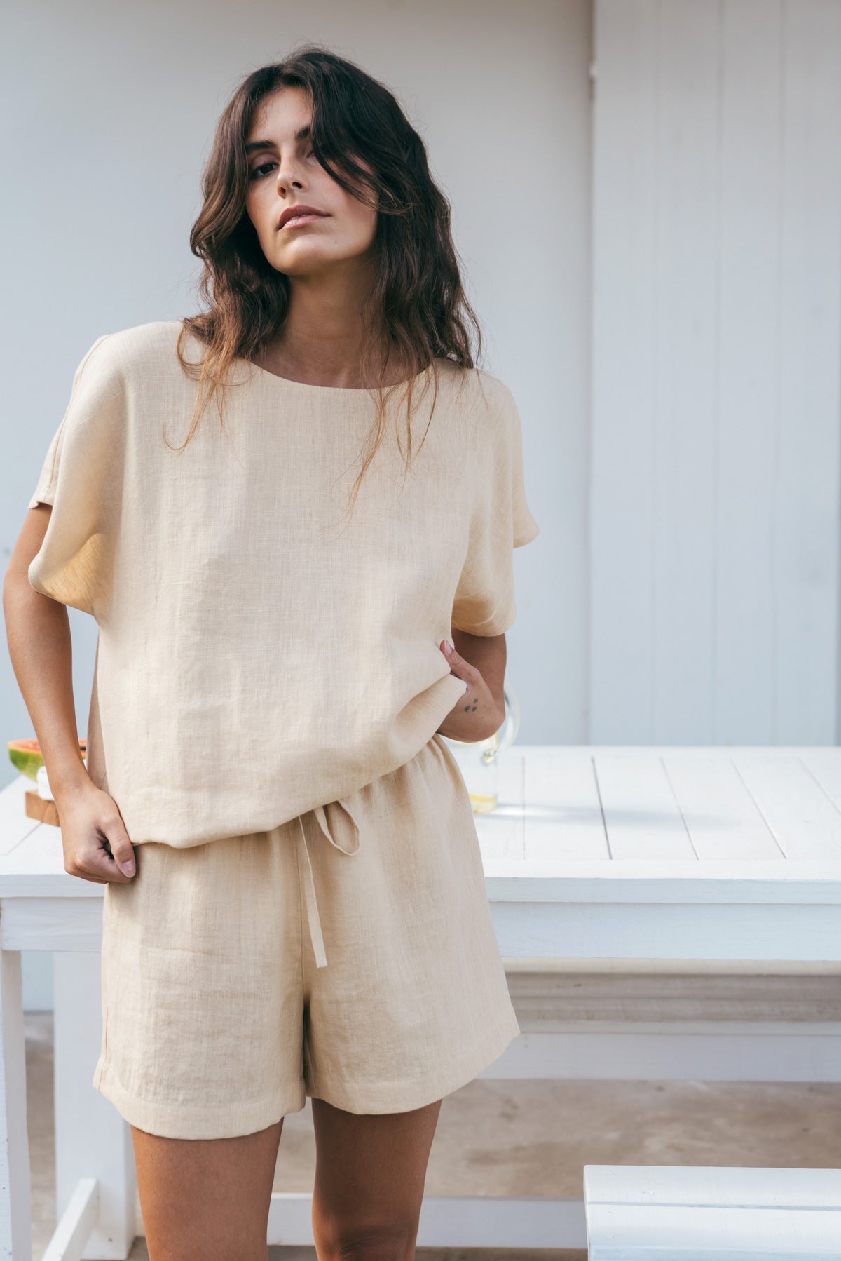 Kurzarm-Pyjama-Set CLOUD NINE - Senfgelb