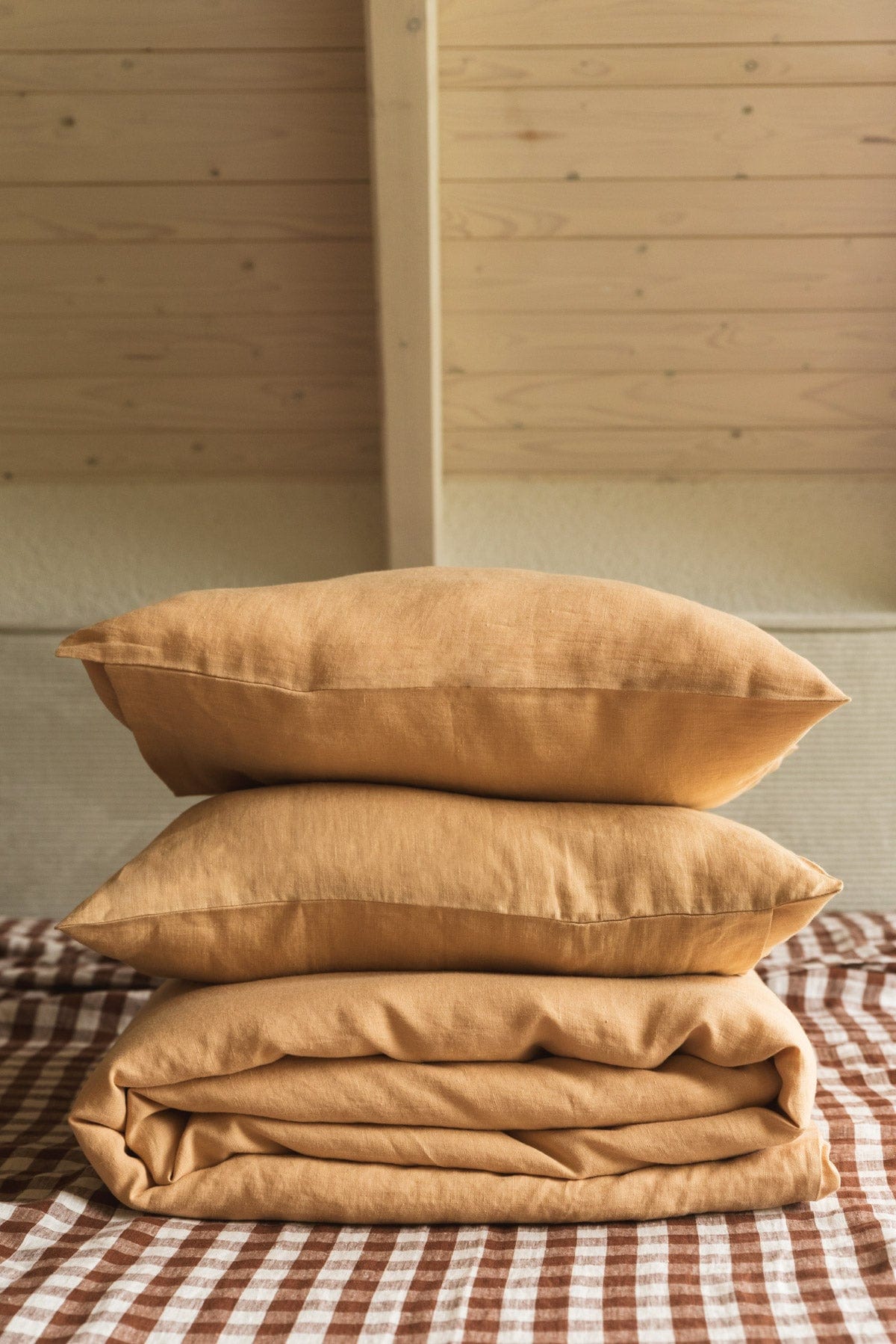 AmourLinen Leinen-Bettwäscheset Leinen-Bettwäscheset in Senfgelb Leinen-Bettwäscheset in Senfgelb
