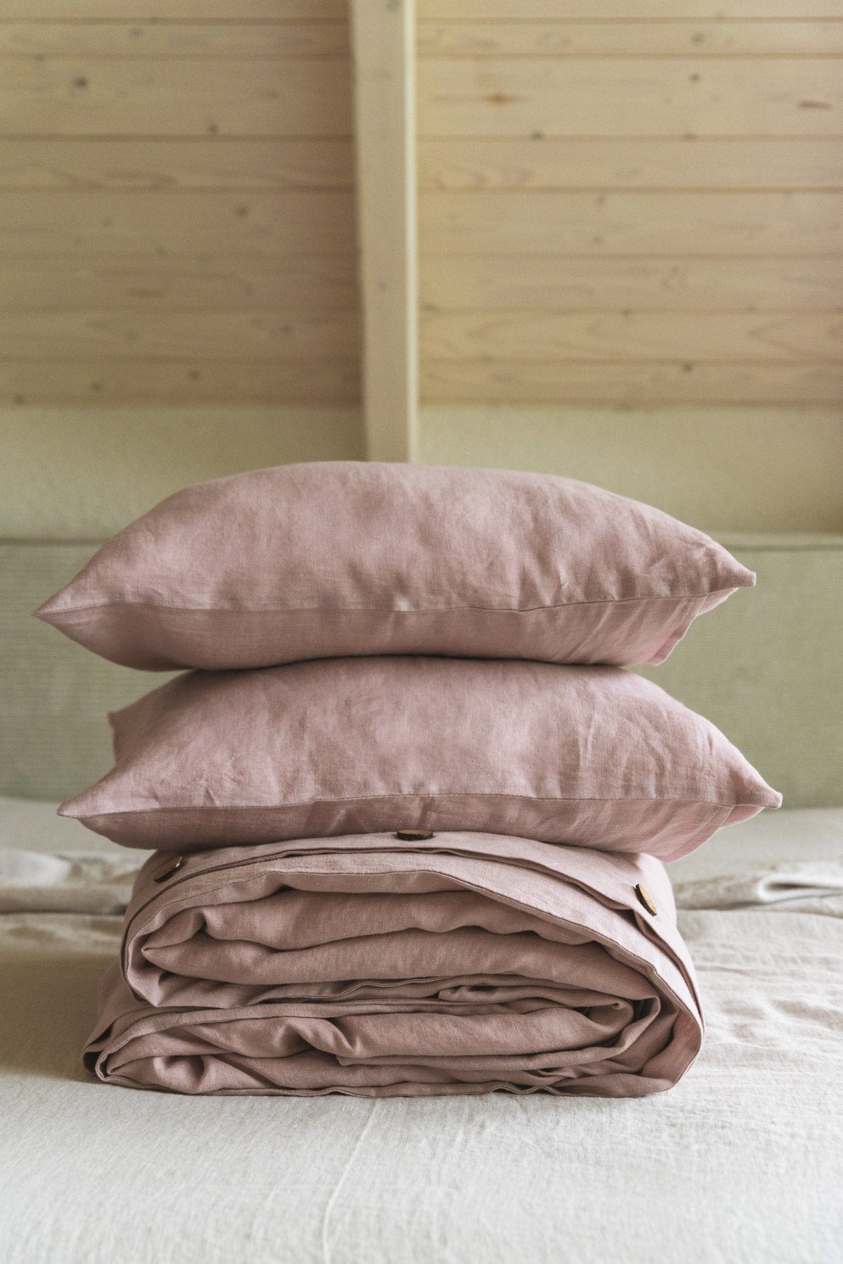 AmourLinen Leinen-Bettwäscheset Leinen-Bettwäscheset in Altrosa Leinen-Bettwäscheset in Altrosa