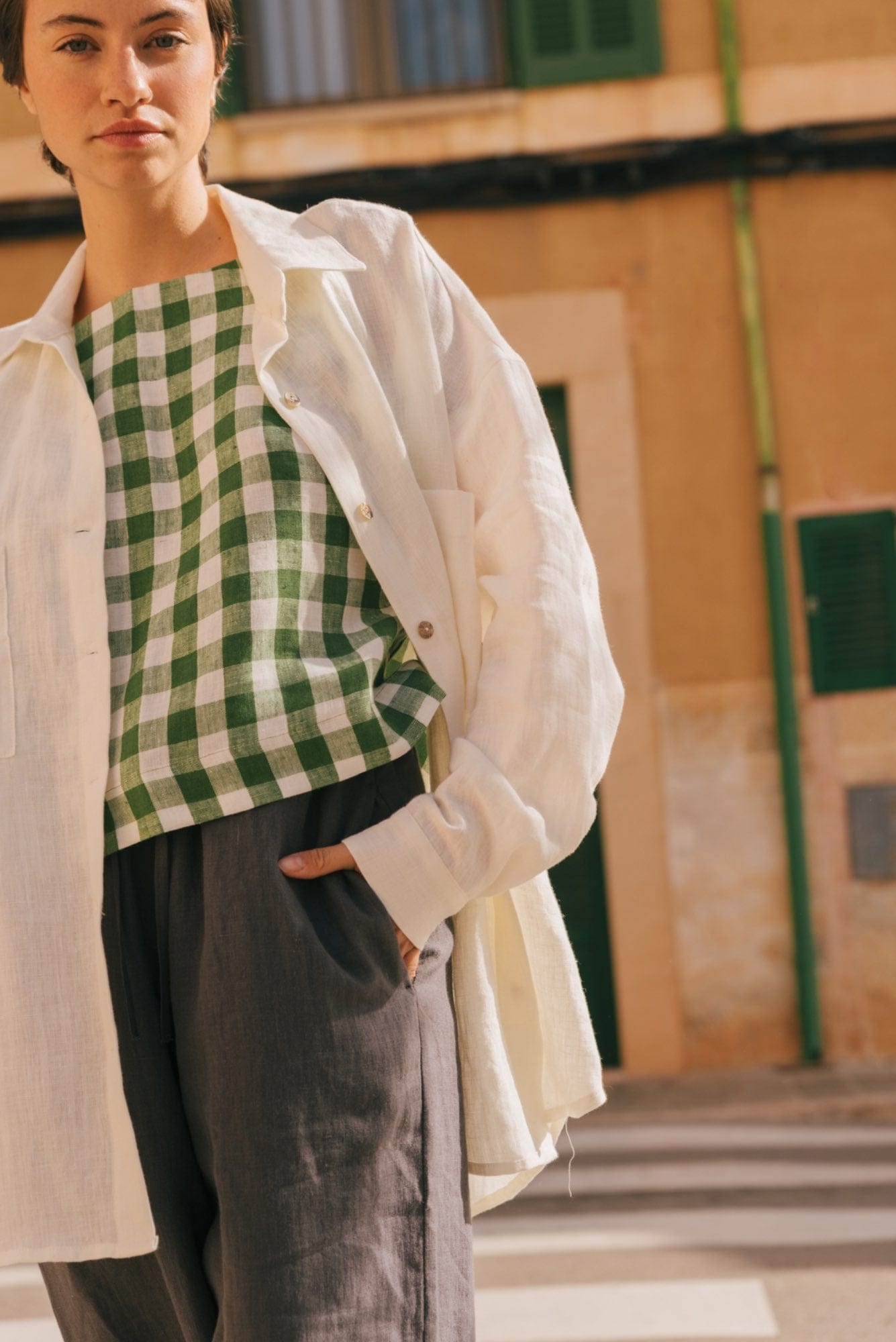 AmourLinen Linen shirt Molly oversized collar linen shirt Molly oversized collar linen shirt