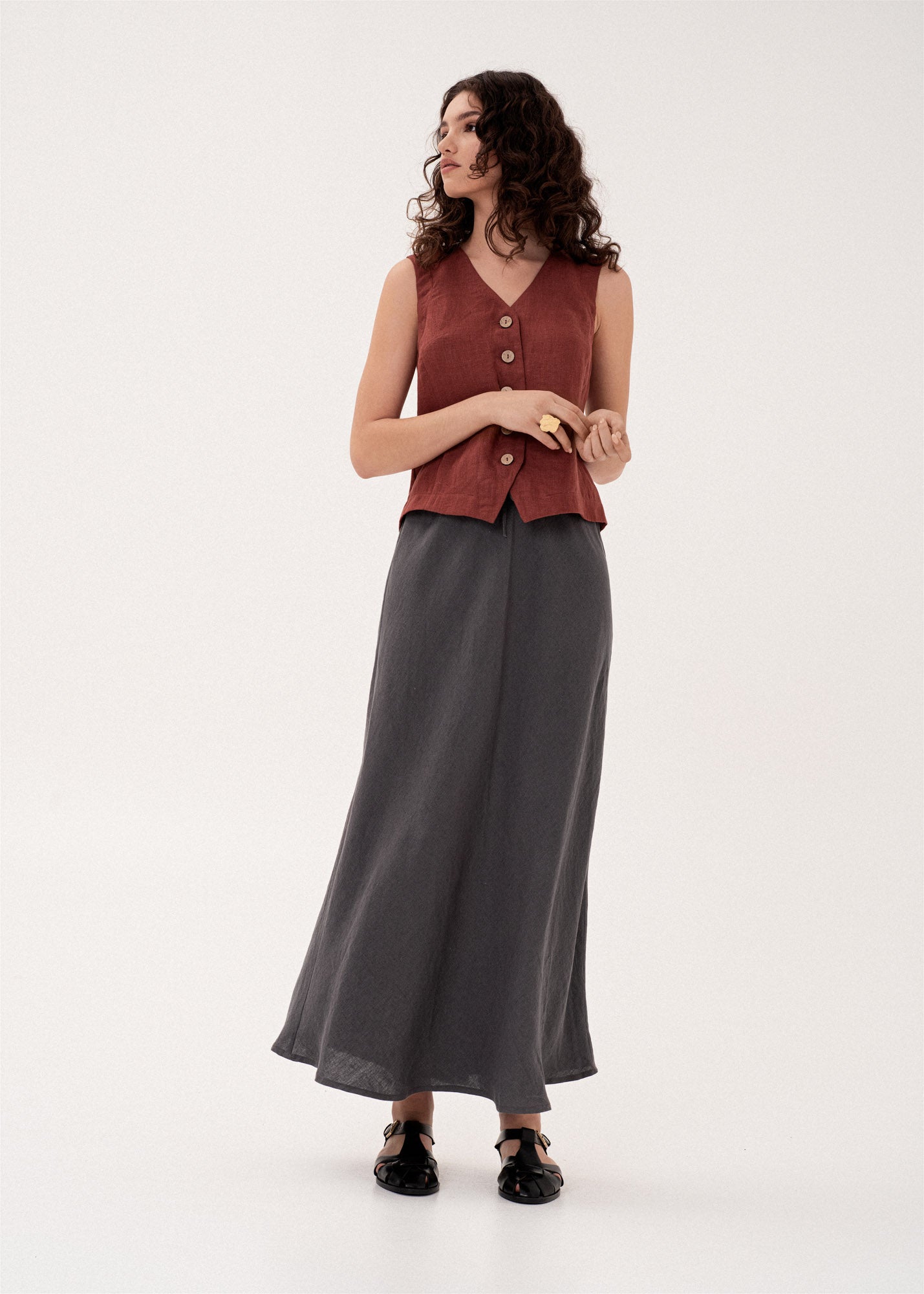AmourLinen Linen dress Ciara linen slip skirt Ciara linen slip skirt