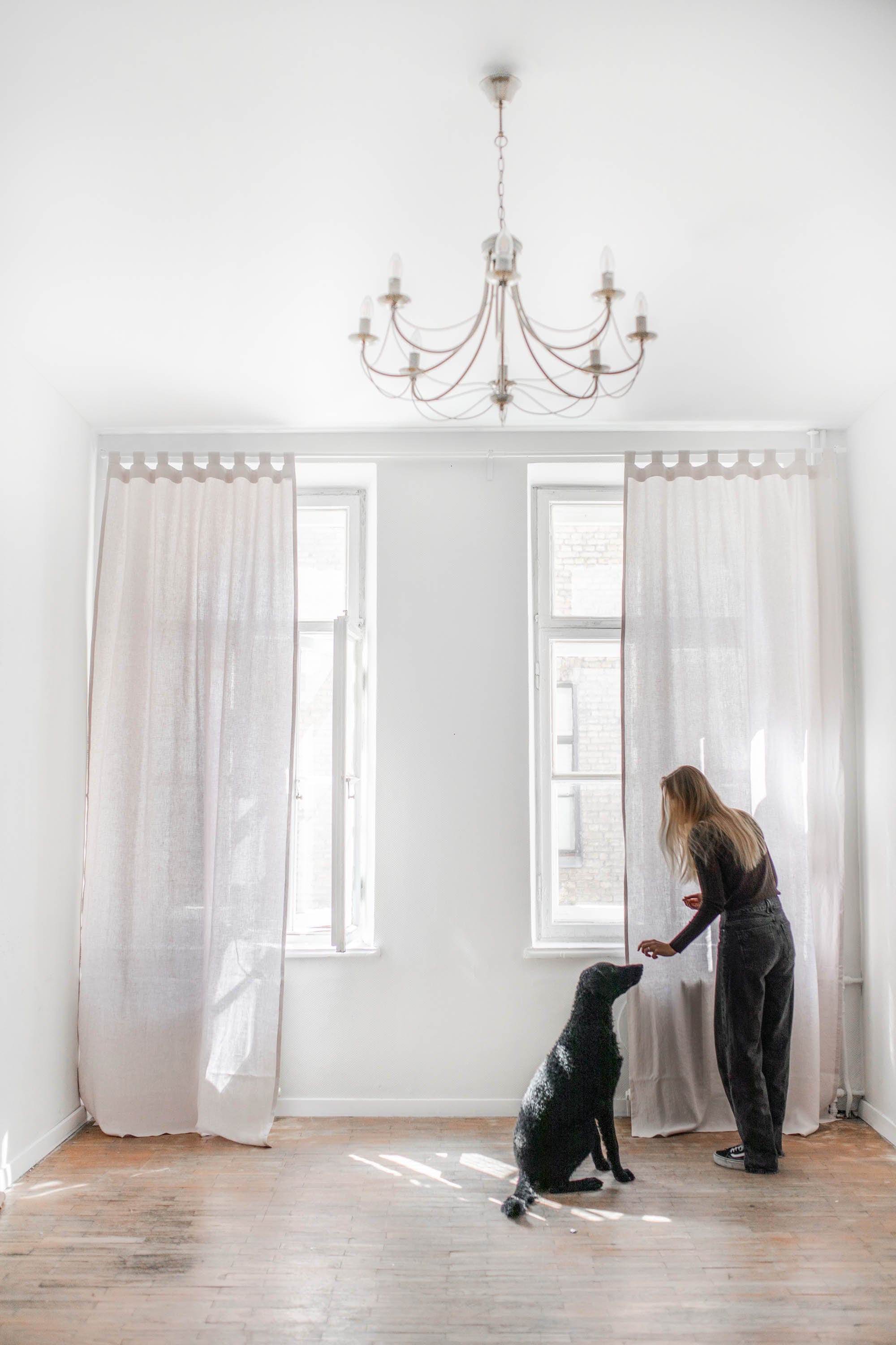 AmourLinen Leinenvorhänge Leinenvorhang mit Schlaufen | Leinenvorhänge mit Schlaufen | AmourLinen