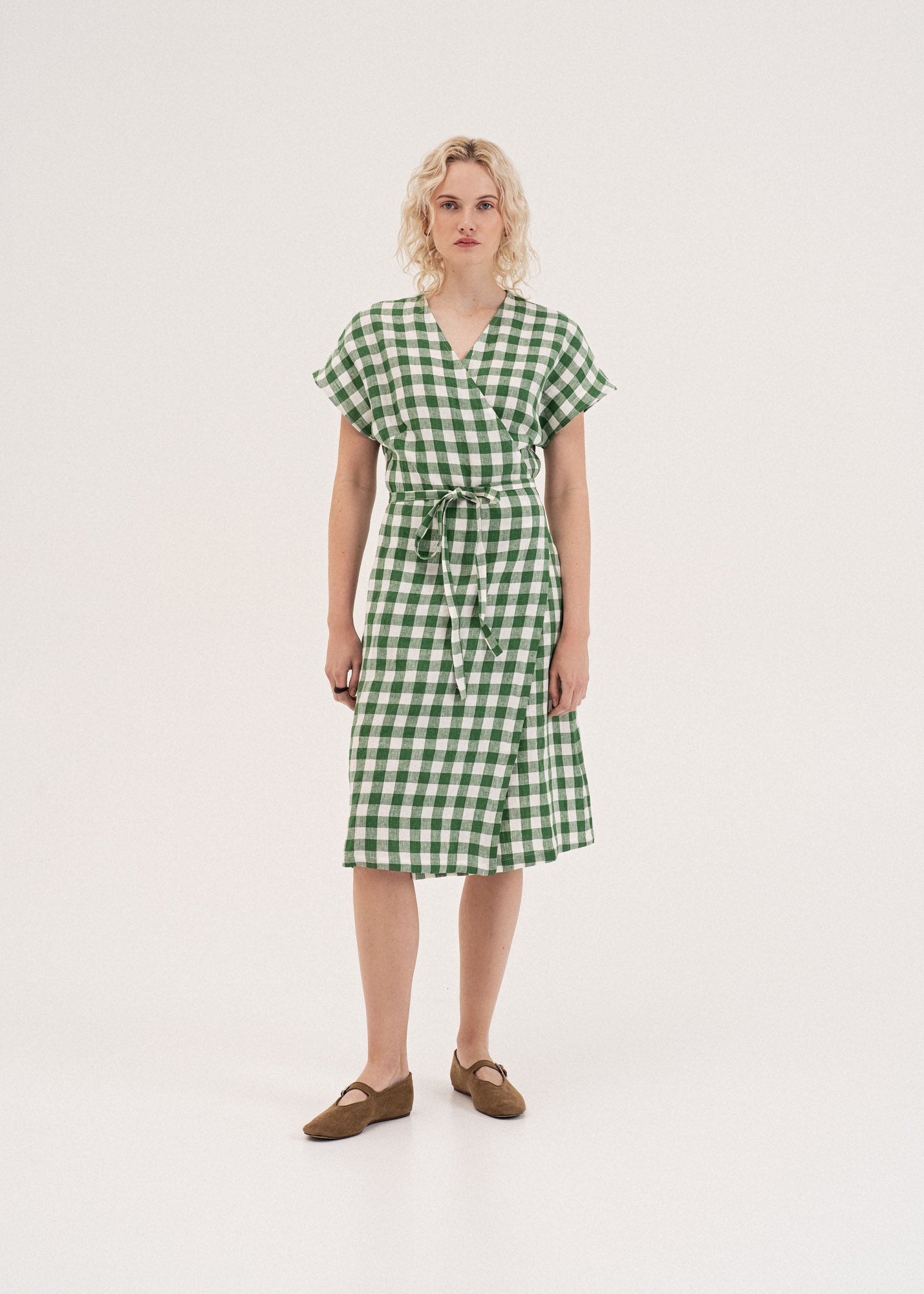 AmourLinen Linen dress Linen wrap dress OLIVIA Linen Wrap Dress Olivia  | AmourLinen | Maternity Linen Dress