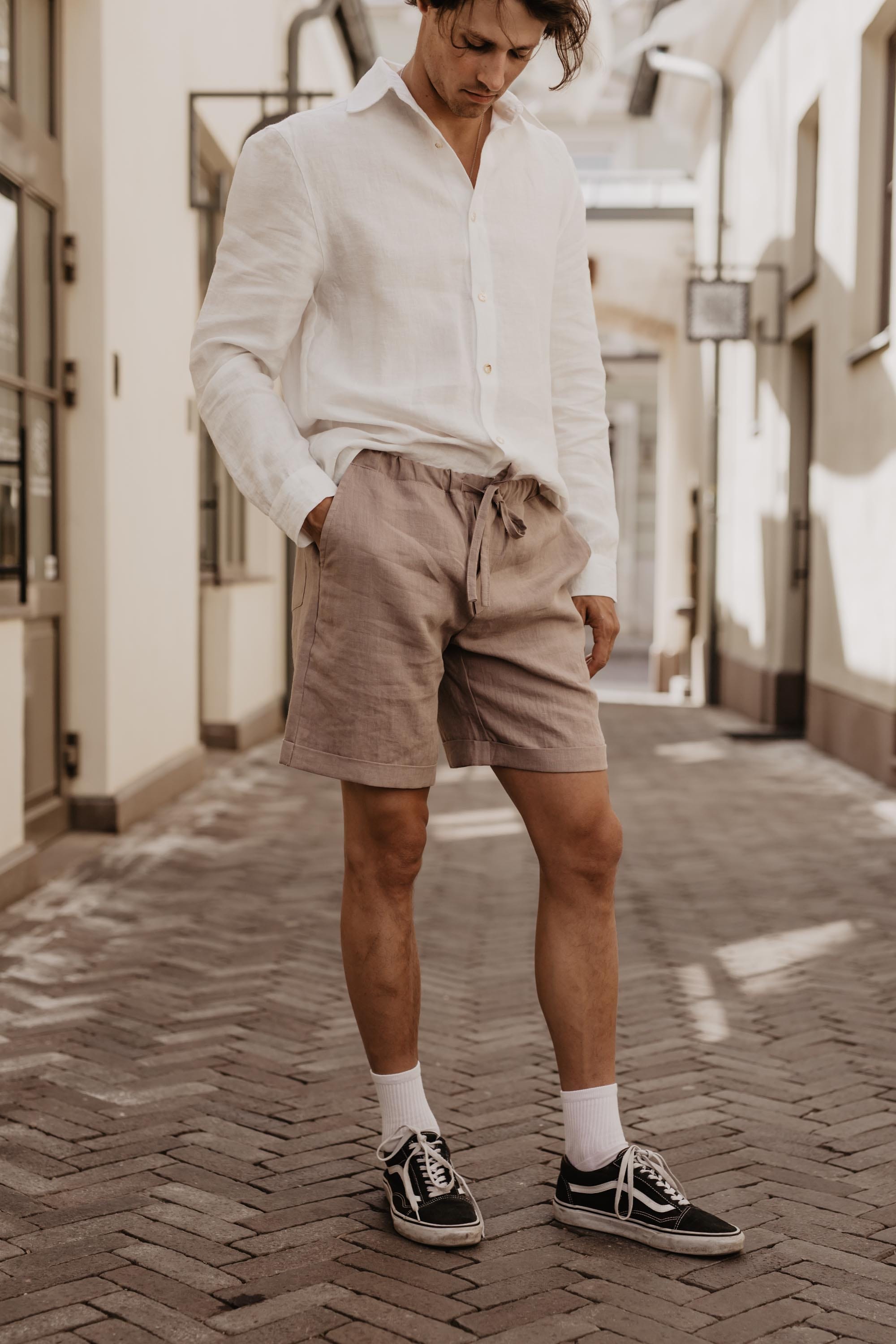 AmourLinen Leinenshorts L / Rosy Brown Leinenshorts ARES L Rosy Brown Leinenshorts ARES L Rosy Brown