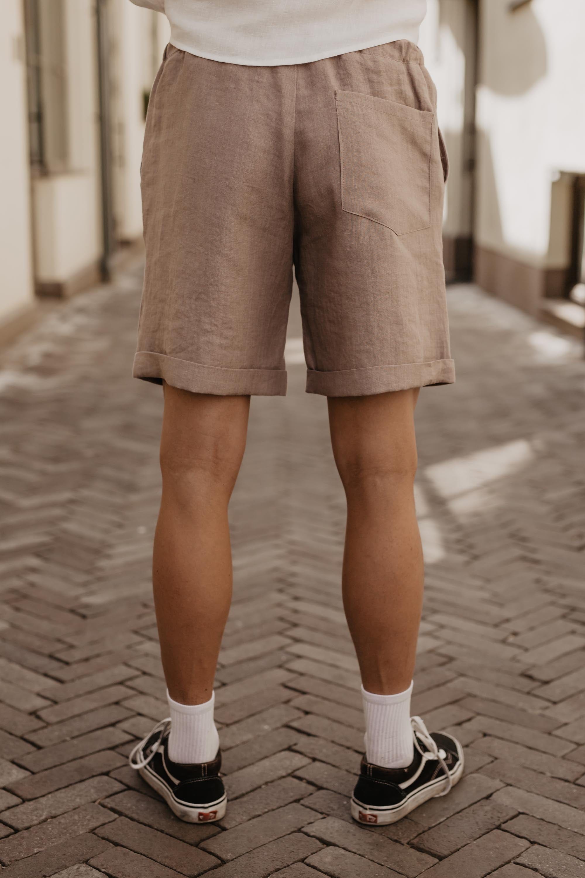 Leinenshorts ARES - Rosenbraun