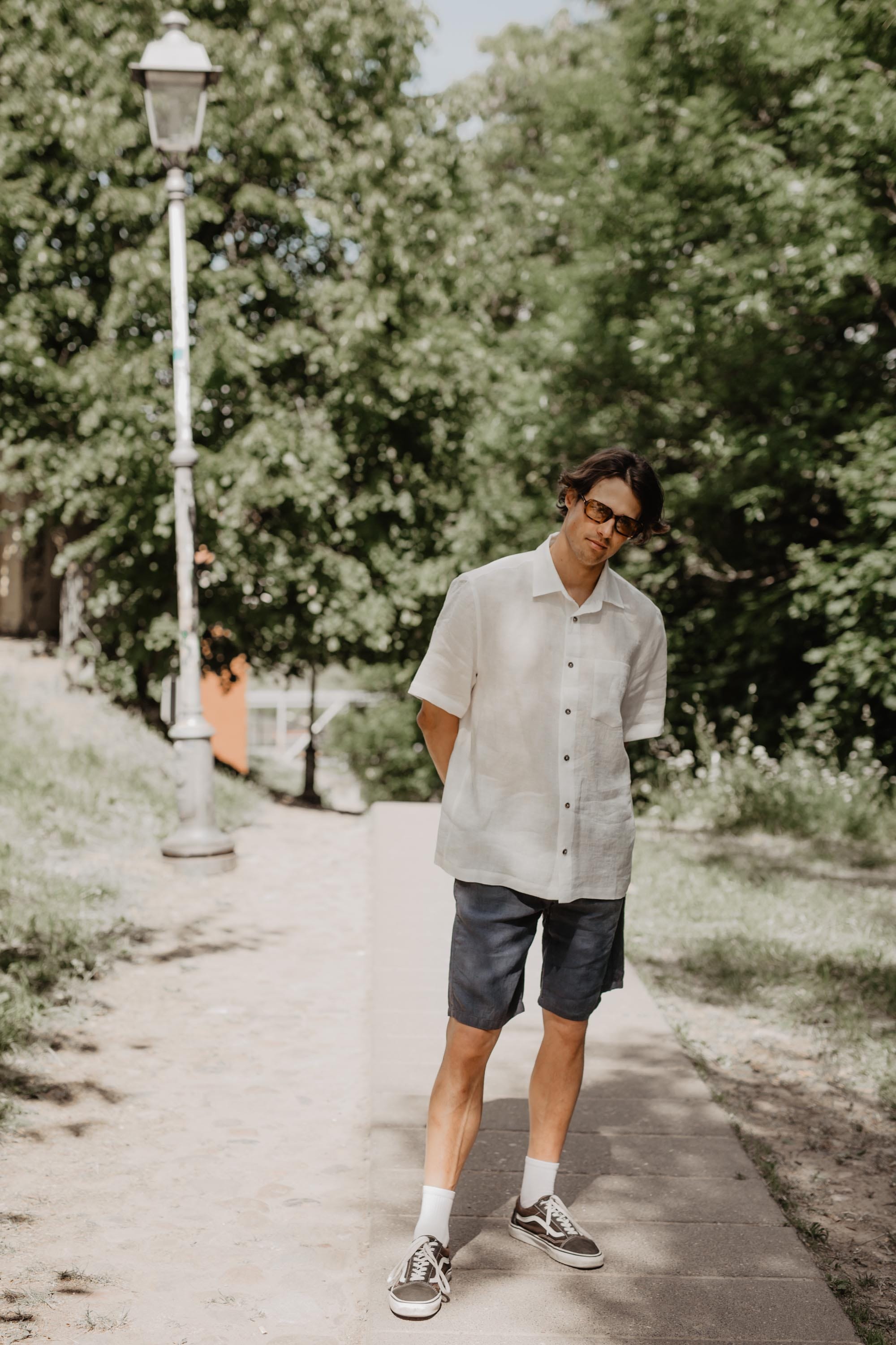Klassische Leinenshorts HERMES - Anthrazit