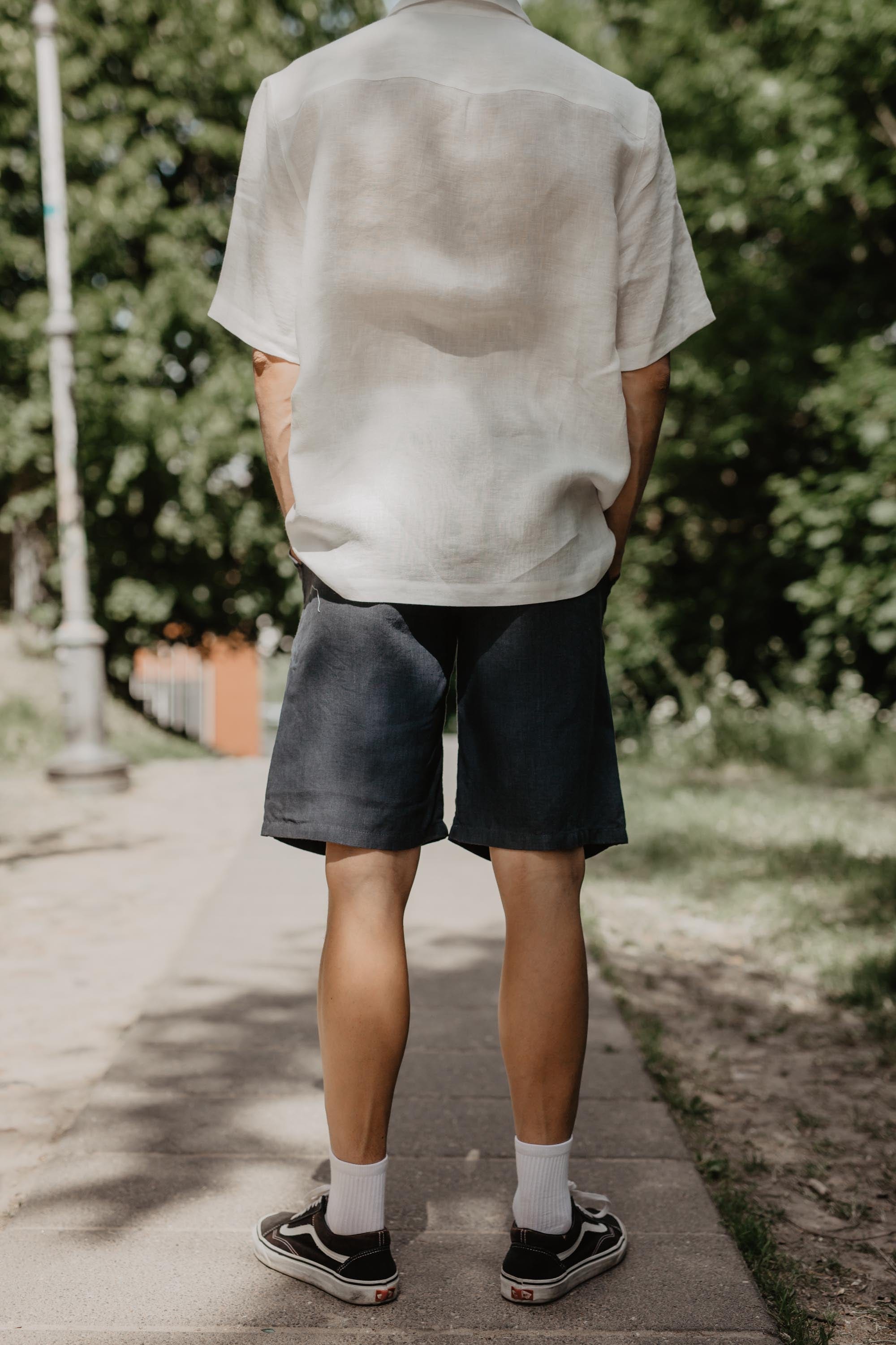 Klassische Leinenshorts HERMES - Anthrazit