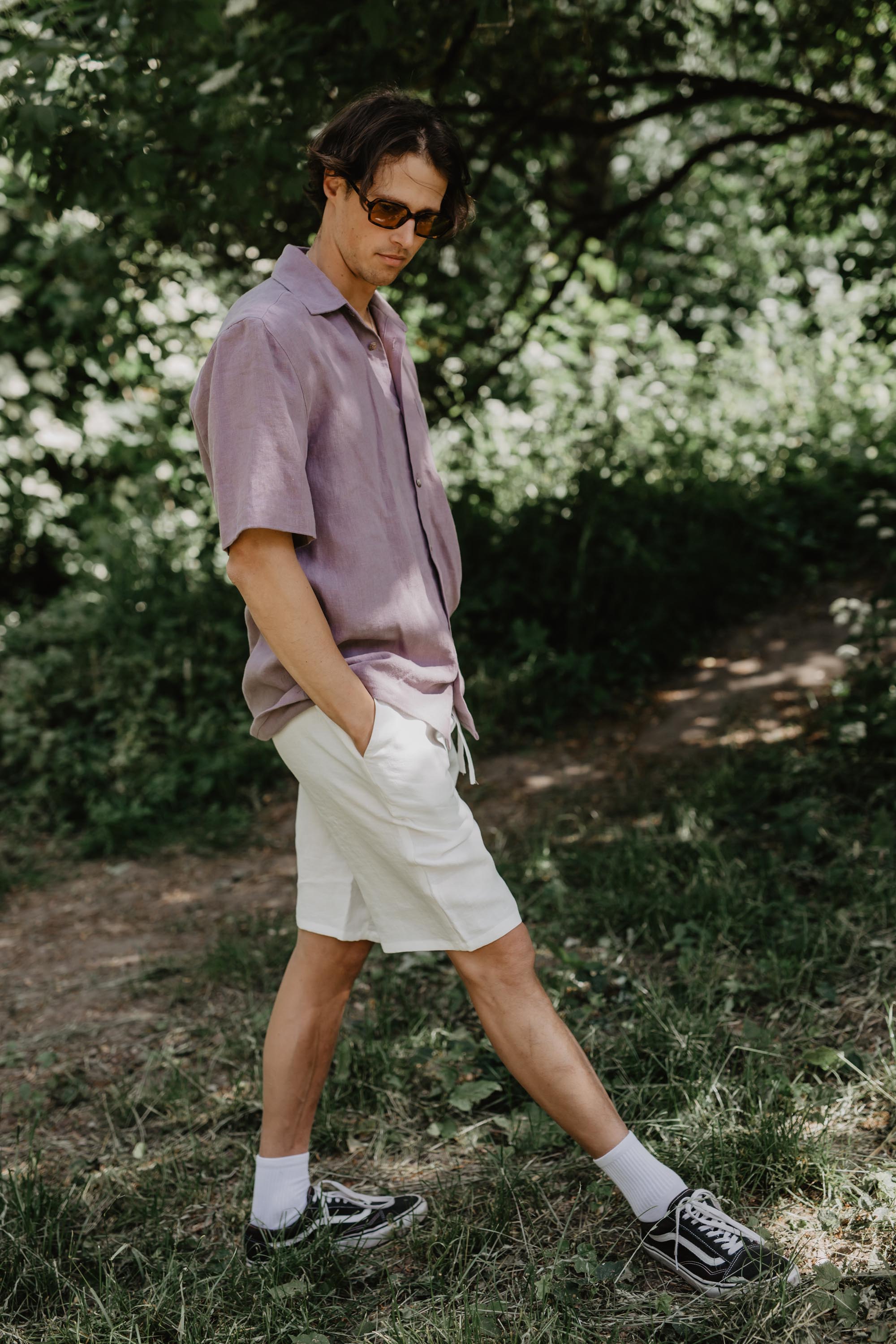 Klassische Leinenshorts HERMES - Weiß