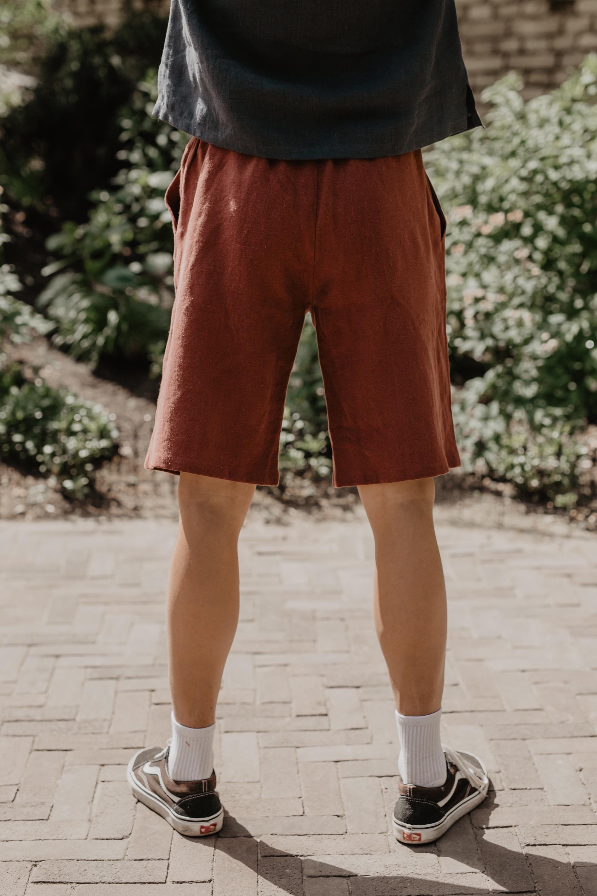 Klassische Leinenshorts HERMES - Terrakotta