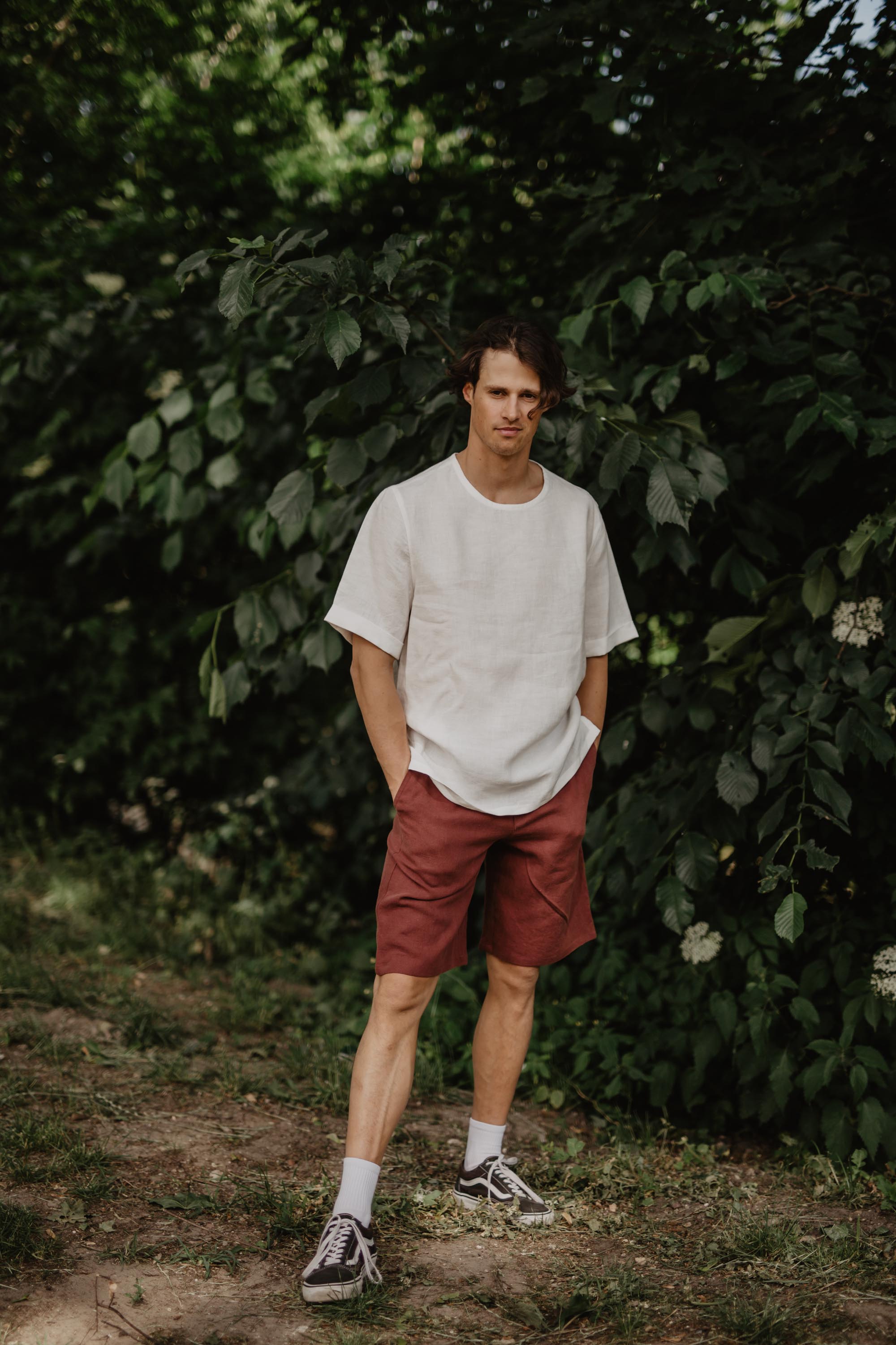 Klassische Leinenshorts HERMES - Terrakotta