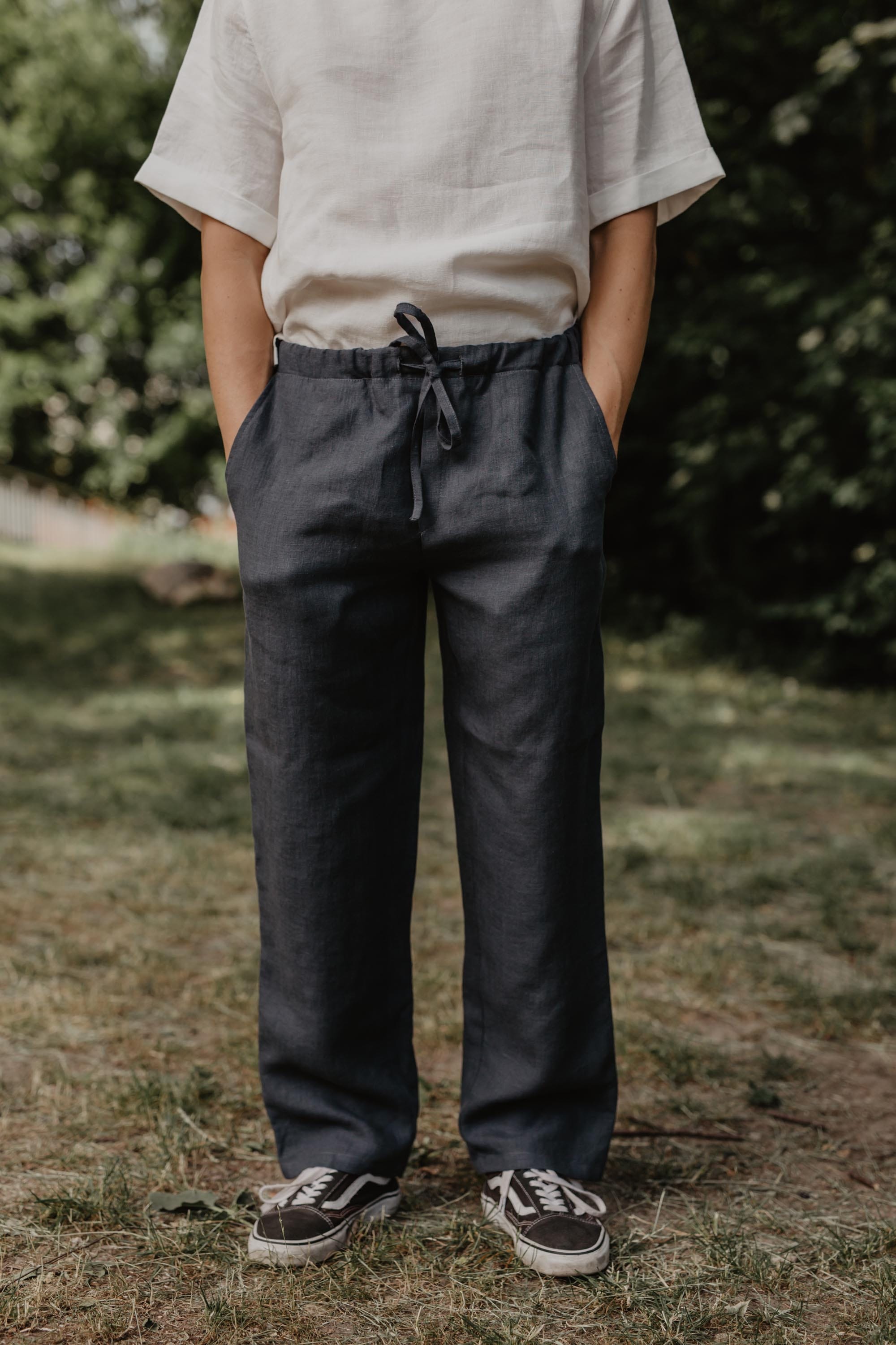 Leinenhose ADONIS - Anthrazit